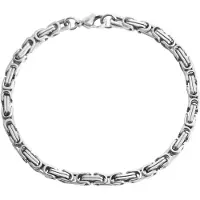 Akzent - Koningsarmband - Edelstaal - Stalen Armband - Zilverkleurig - 6mm. / 20cm.