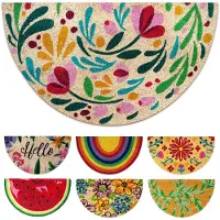 Famanu – Originele kokos deurmat, semi-cirkelvormig, robuust en antislip, 40x70 cm