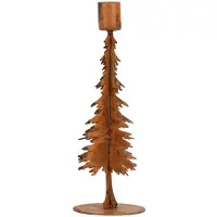 Clayre & Eef Kandelaar Kerstboom Bruin Metaal