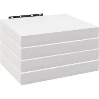 Famanu – Set van 4 wandplanken, zwevende boekenplanken, wit, 25 x 23 x 3,8 cm, ideaal voor decoratie