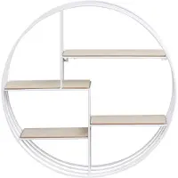 Vali Wandrek Rond - Wandplank - Wandrek Rond Industrieel - Wit - 45cm x 10cm x 45cm