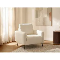 Vente-unique Fauteuil in gestructureerd gebroken wit stof LETROSA