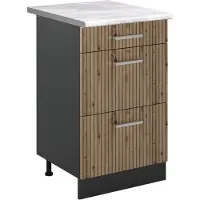 Vicco Keukenonderkast R-Line, Artisanaal eiken/Antraciet, 50 cm marmer werkblad