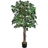 Decovego Kunstmatige Valse Boom Plant Decoratie Bininnen 125cm Echt Hout