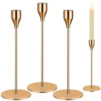Unyqoos Set van drie elegante gouden kandelaars voor sfeervolle tafeldecoratie