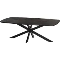 Lizzely Garden & Living Eettafel deens ovaal mangohout 220cm Bali walnoot bruin ovale industriële tafel duurzaam mango eetkamertafel hongaarse punt
