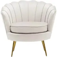 Russle Velvet Schelp Fauteuil/Stoel Crème