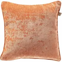 Dutch decor LEWY - sierkussen 60x60 cm - glansvelours - Brandied Melon - oranje - Inclusief binnenkussen - Luxe kussens voor woonkamer & bank