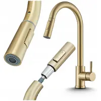 ARI Keukenmengkraan Goud Uitrekbaar - Flexibele Uitloop 360°