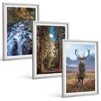Tulup 4-Delige Schilderij Set - Waterval in het bosgebergte en herten in de natuur - 40 x 60 cm - Stijlvolle Muurdecoratie - Slaapkamer - Moderne Wanddecoratie