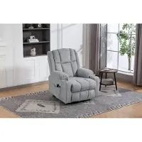 HAUSS SPOLE Relaxfauteuil Met Sta Op Hulp - Elektrisch Verstelbaar Met Massage En Warmtefunctie - Met Voetensteun En Zijvakken - Fluweel Lichtgrijs