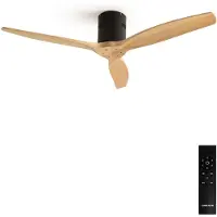 Create - Plafondventilator 40W silent 100% hout - S - Geen licht - Afstandsbediening - WIND CALM NATURAL WOOD