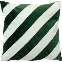 Dutch decor VIGO - sierkussen 45x45 cm - gestreept - Hunter Green - groen, wit - Inclusief binnenkussen - Luxe kussens voor woonkamer & bank