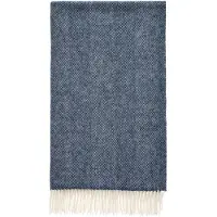 Bronte by moon Plaid Visgraat Donkerblauw - Zuivere Scheerwol - 140x185 - Scotland