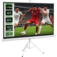 HOMCOM projectiescherm - kunststof en metaal - 200 x 8 x 118 cm - wit