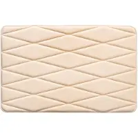 Hamat California Winding Creme Badkamermat 50x78 cm – Zachte Badmat – Antislip Douchemat – Comfortabele Badkamermat