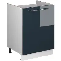 Vicco Wastafelkast Fame-Line Donkerblauw hoogglans/Wit 60 cm, Model 62203
