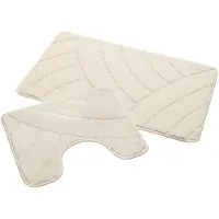 Hamat Badmat Set Nevada – Douchemat 50x80 cm & WC Mat 40x50 cm – Zachte Chenille Badkamermat – Antislip – Wasbaar – Oeko-Tex– Creme