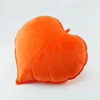 Snq 1 Decoratief kussen in bladvorm - 45 × 45 cm - Enkelzijdig kussen - 3D decoratief kussen met plantenbladmotief - Geschikt voor slaapkamer, bank, auto of stoel - Oranje