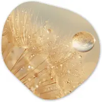 MuchoWow Organische wanddecoratie 90x90 cm - Organisch schilderij Paardenbloem - Water - Natuur - Planten - Modern - Muurdecoratie woonkamer - Kamer decoratie - Schilderijen - Muurcirkel aesthetic