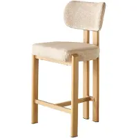 Lizzely Garden & Living Barkruk Japandi bruin Naomi lichtbruin minimalistische barstoel japanse stijl