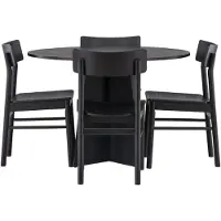 Ebuy24 Bootcut eethoek eettafel zwart 4 stoelen zwart.