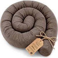 Totsy Baby Zijslaper kussen Lichaamskussen 200 cm Corduroy - Lang kussen bed rol slaapkussen nek rol Decoratie voor kinderkamer Oeko-Tex certificaat Bruin B