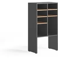 Vicco schoenenkast Hermia, Antraciet/Goudkleurig Eiken, 53 x 99 cm met 7 open vakken