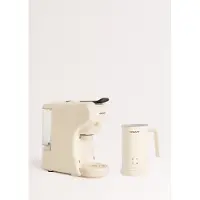 Create - Pack POTTS Espressomachine met meerdere capsules + MILK FROTHER STUDIO Verwarmingsopschuimer voor melk en chocolade - Gebroken wit
