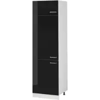 Vicco Hoge kast R-Line, Zwart hoogglans/Wit, 60 cm