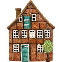 Clayre & Eef Waxinelichthouder Huis Bruin Keramiek