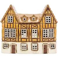 Clayre & Eef Waxinelichthouder Huis Bruin Keramiek