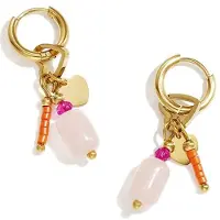 Yehwang Lumé - Oorbellen - Hart & Kralen - Stainless Steel - - Roze