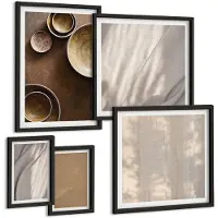Tulup 4-Delige Schilderij Set - Structuren en texturen in een minimalistische stijl - 50 x 50 cm, 20 x 30 cm en 40 x 60 cm - Schilderijen Set - Wanddecoratie - Woonkamer - Decoratieve Schilderijen
