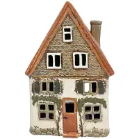 Clayre & Eef Waxinelichthouder Huis Beige Keramiek