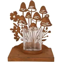 Clayre & Eef Waxinelichthouder Bruin Glas