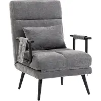 STILVORA Fauteuil 186 x 67 x 96 cm - 3-In-1 Slaapfauteuil Met Verstelbare Rugleuning - Voor Woonkamer En Logeerkamer - Chenille Grijs