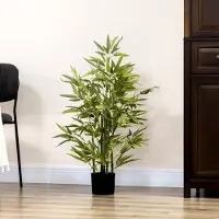 STILVORA Kunstplant Realistische Bamboe 90 Cm Met Pot Kunststof Groen Voor Binnen Woonkamer Slaapkamer En Kantoor Decoratie