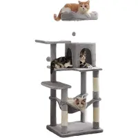 OEM Kattenboom, Drie-Laags Ontwerp, Gezellige Hangmat en Grot, Lichtgrijs