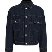 Blue Ridge - Heren relaxed fit denim jack met plooidetail - Relaxed Fit - Donkerblauw - Katoen - Maat: S