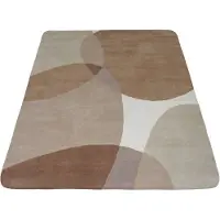 Veer Carpets Vloerkleed abstract /bruin rounded corners 160 x 230 cm