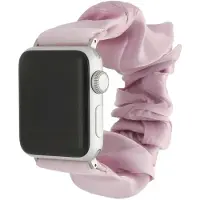 123Watches bandje Savara - scrunchie - nylon - roze - 38 · 40 · 41 & 42 mm · M/L - Geschikt voor Apple Watch series 1/2/3/4/5/6/7/8/9/10/11/12/SE/SE2/SE3