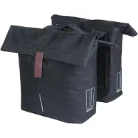 Basil City - Dubbele fietstas MIK - 28-32 Liter - Waterafstotend - Reflectiedetails - Zwart