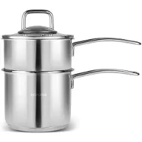 Karaca Mutfaksever - Fonduepannenset – 14 cm – RVS – 1,3 L & 1,7 L – Fonduepan voor Kaas & Chocolade
