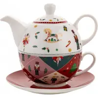 Florina Circus Tea For One Set - 380ml Porseleinen Theepot met Kop en Schotel
