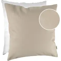 ANRO Sierkussen Beige 60x60 cm - Ademend kunstleer - Inclusief vulling