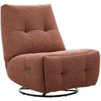 Vente-unique Draaibare relaxfauteuil in terracotta chenillestof COSADO
