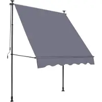 HAUSS SPOLE Klemmarkise - Hoogte En Hoek Verstelbaar - 200 X 150 Cm - Aluminium En Metaal - Donkergrijs - Zon En Regenbescherming