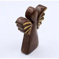 Ancient Wisdom Medium Mango Wood Angel - Gold Decor