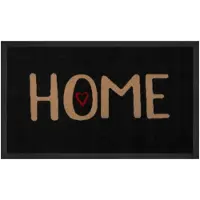 EDO Deurmat Hart Zwart 45x75cm Antislip